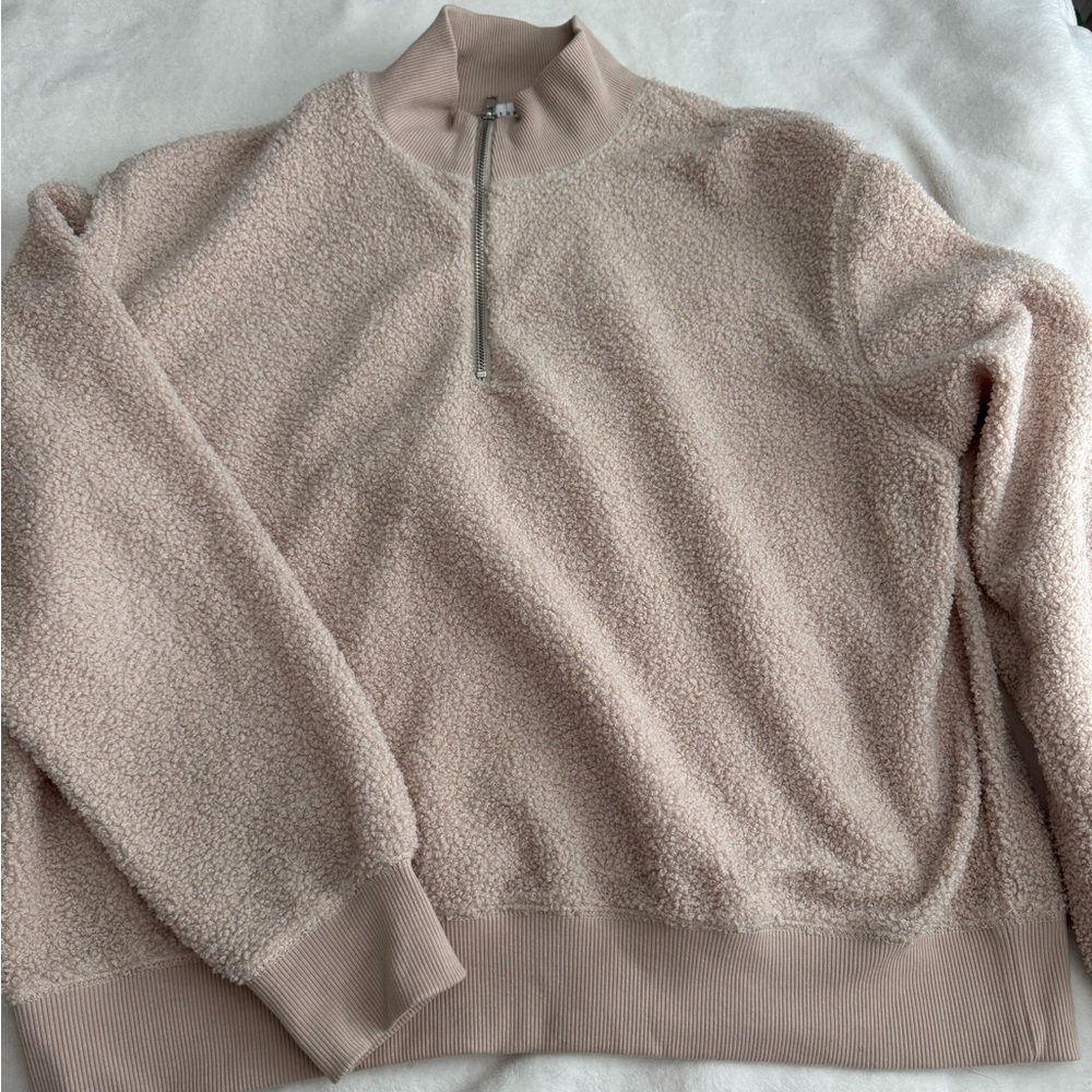 Topshop Beige Sherpa Pullover